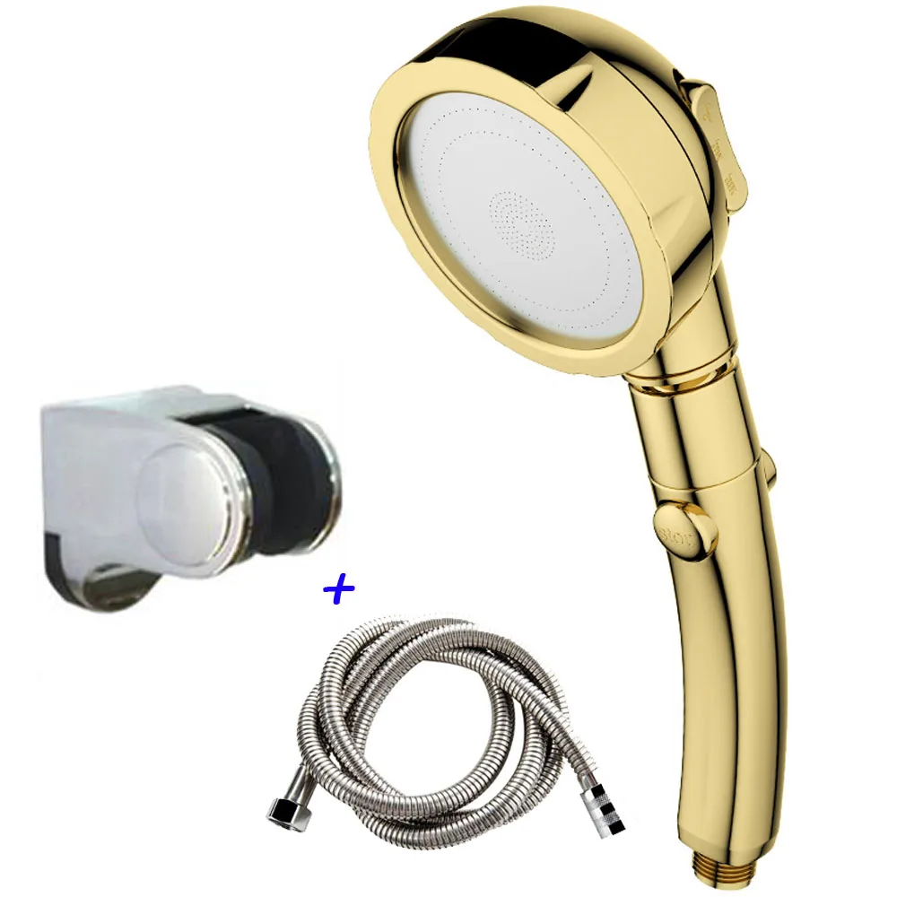 Ручная Хромированная душевая лейка LASO Ба золотого цвета с 3 режимами работы и
