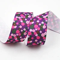 58 colorful flowers print fold over elastic ribbon baby headband hairbow accessory binding tape webbing headwear handmade