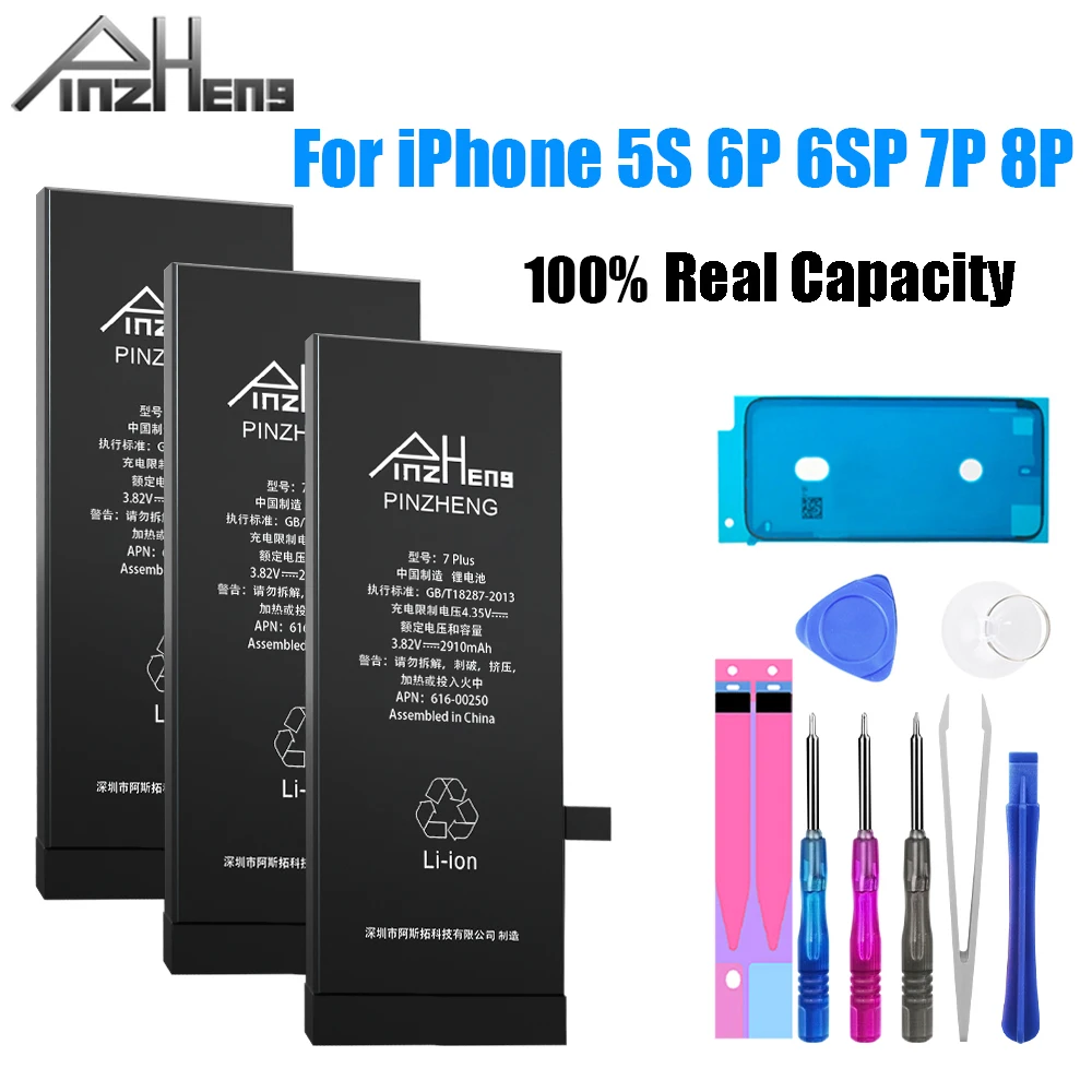 Аккумулятор PINZHENG для iPhone мобильный телефон батарея 6P 6SP 7P 8P Plus реальная емкость