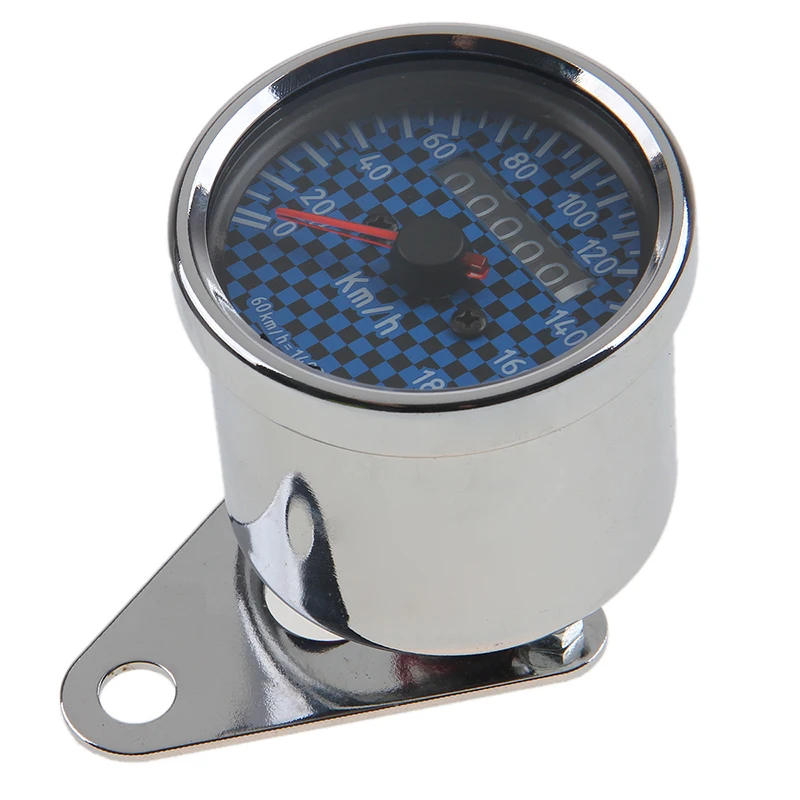 Черный и синий узор в клетку стиль хром универсальный счетчик одометр для