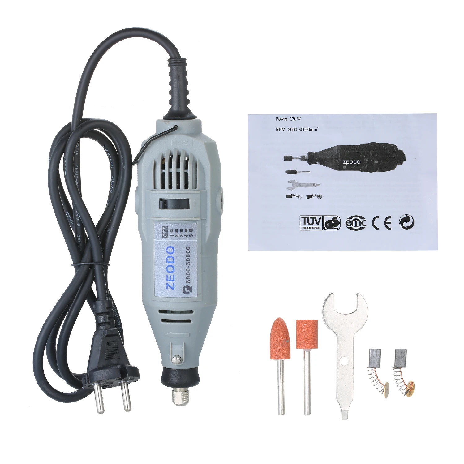 

ZD7000 электрическая шлифовальная машина, набор мощного роторного инструмента + 2 шлифовальных фрезы для обработки камня для полировки, шлифов...