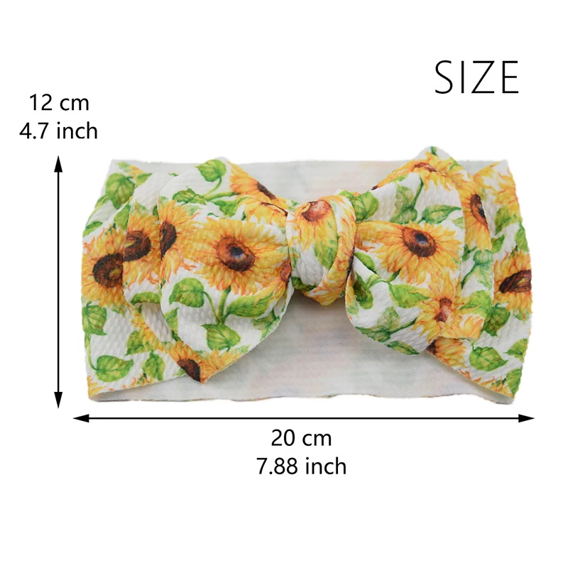 

1Pcs Floral Headband Children Girls Big Bow Knot Headbands Elastic Hairband Soft Turban Headwrap Rabbit Ears Hair Accessories