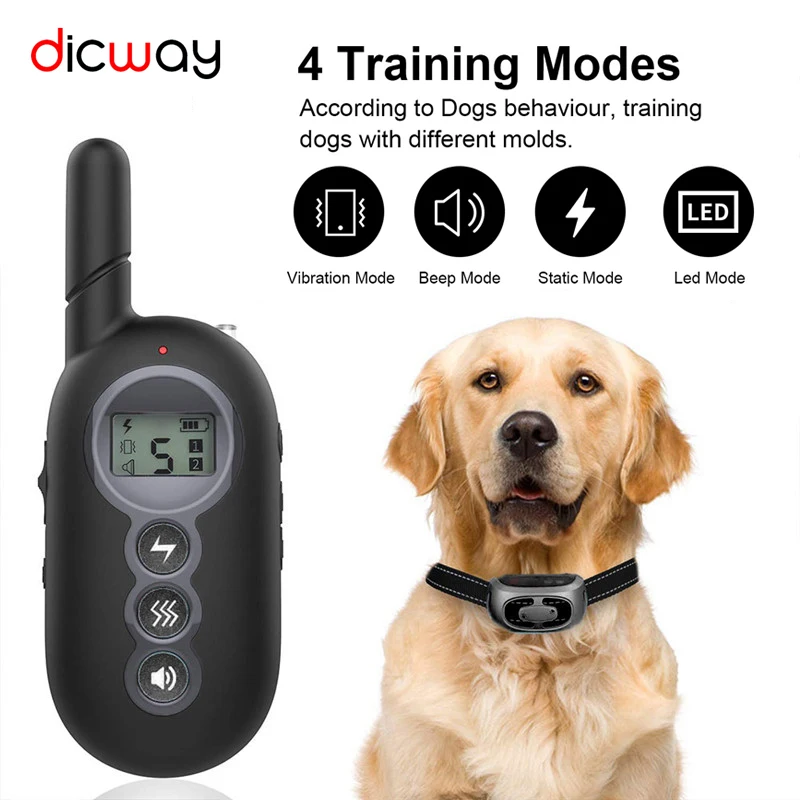 

Training collar with remote control dog barking collar anti-barking shockproof collar LED rechargeable waterproof
