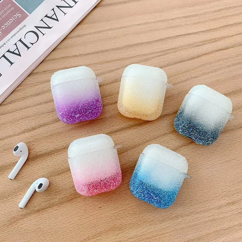 

Роскошная блестящая вспышка для airpods 1 2, мягкий силиконовый беспроводной Прозрачный чехол для наушников с Bluetooth