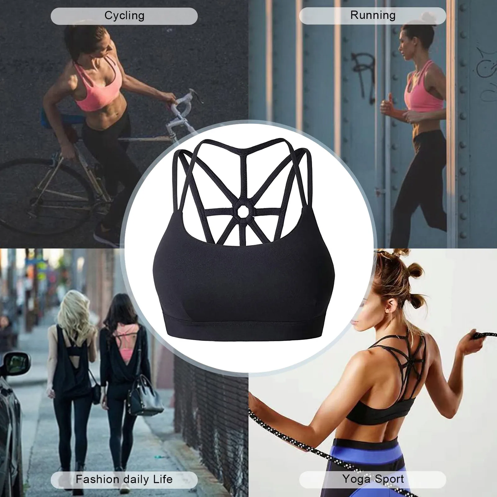 

Women Yoga Seamless Sports Bra Fitness Push up Crop Top Femme Sportswear Workout Solid Color sports wear for women gym