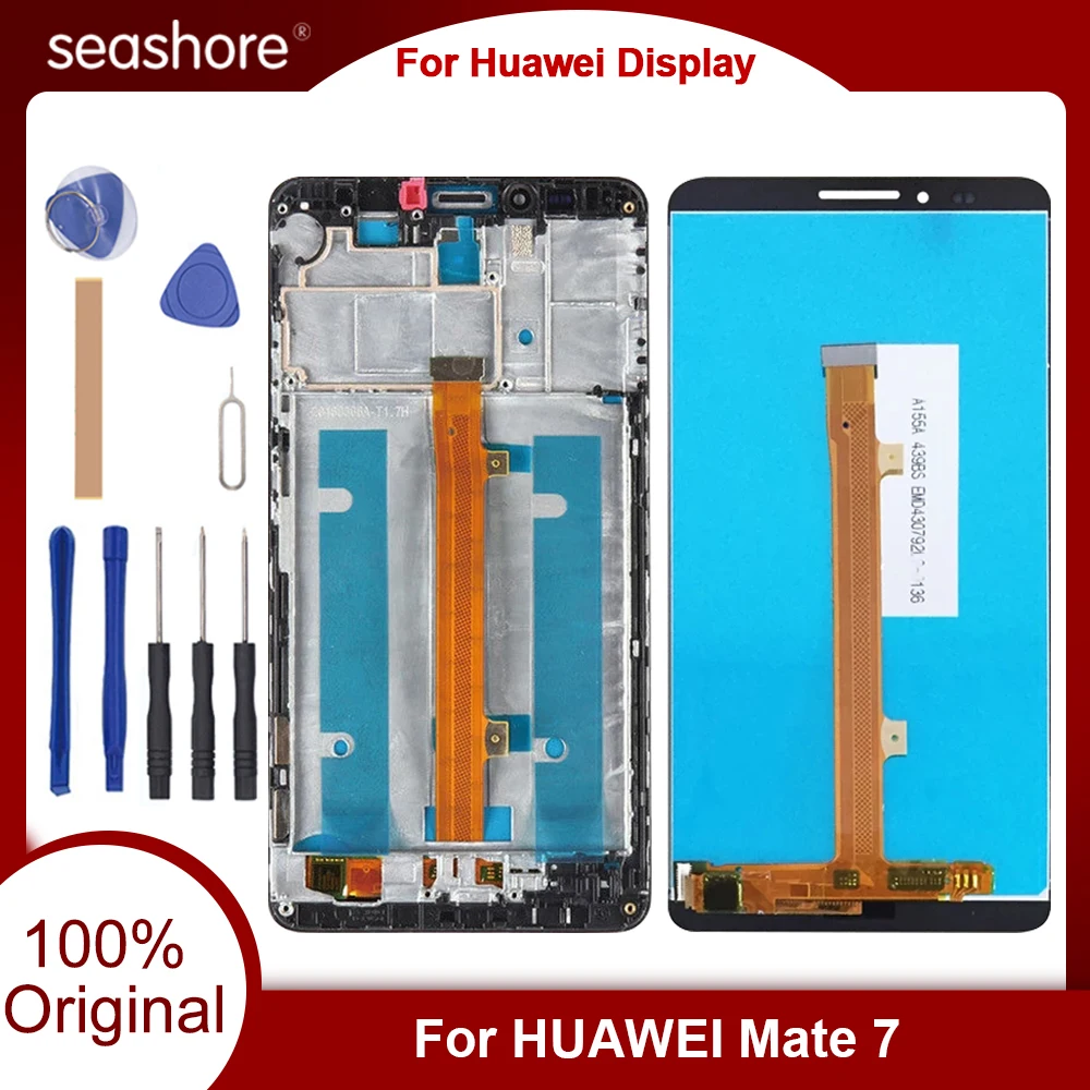 Original Display For HUAWEI Mate 7 Touch Screen Huawei LCD Digitizer Replacement Parts MT7-L09 TL10 | Мобильные телефоны и