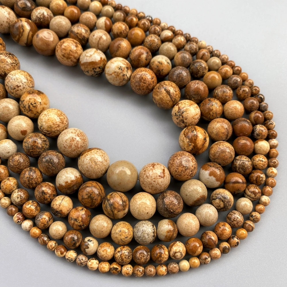 Бусины из яшмы для изготовления ювелирных изделий сделай сам круглые гладкие