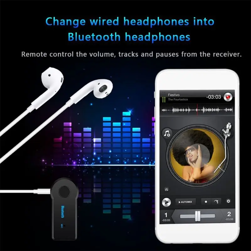 Aux3.5мм разъем Bluetooth приемник автомобильный беспроводной адаптер передатчик