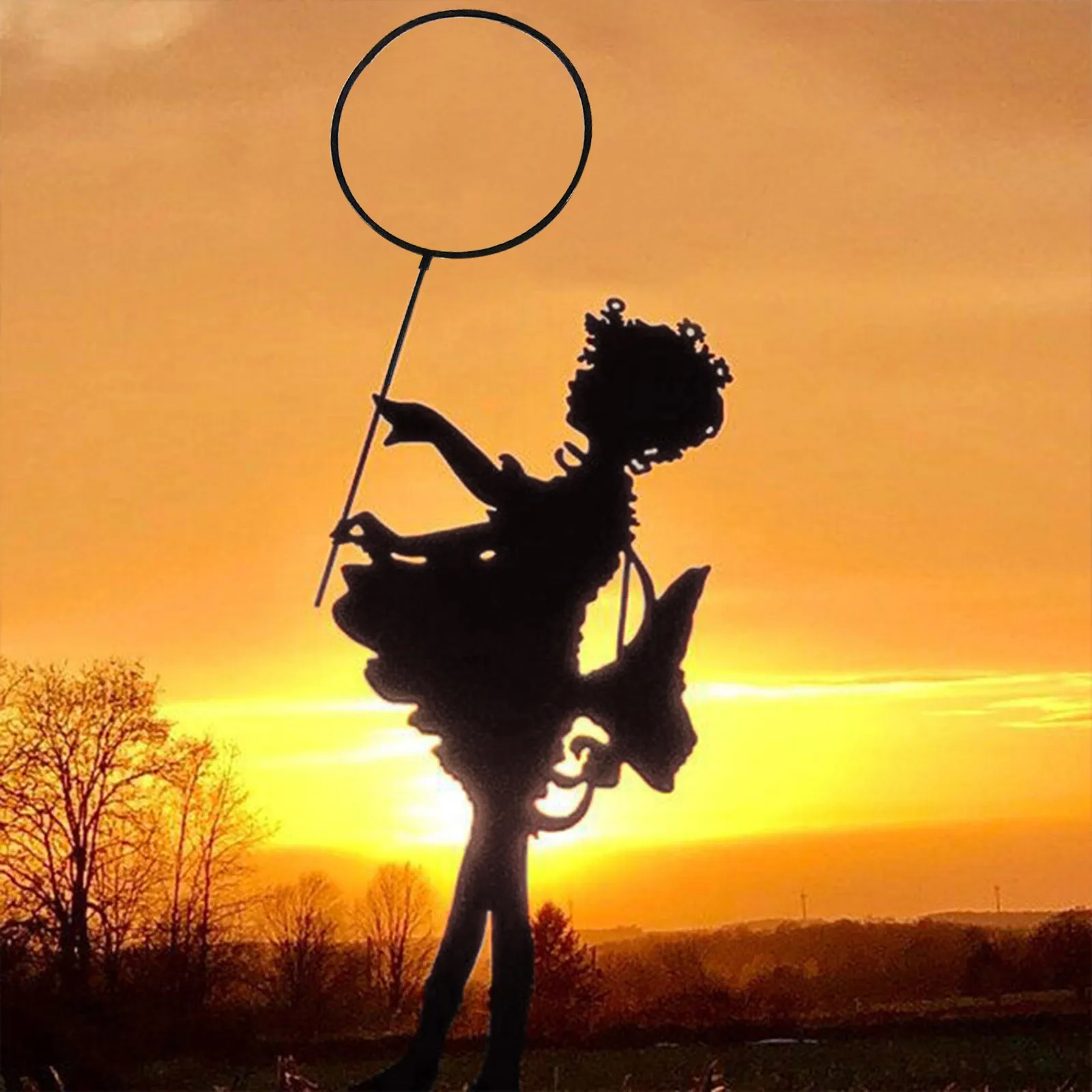 

Butterfly Girl Vintage Metal Silhouette Sculpture For The Garden Memorial-sculp Outdoor Garden Art Decor Yard Ornaments