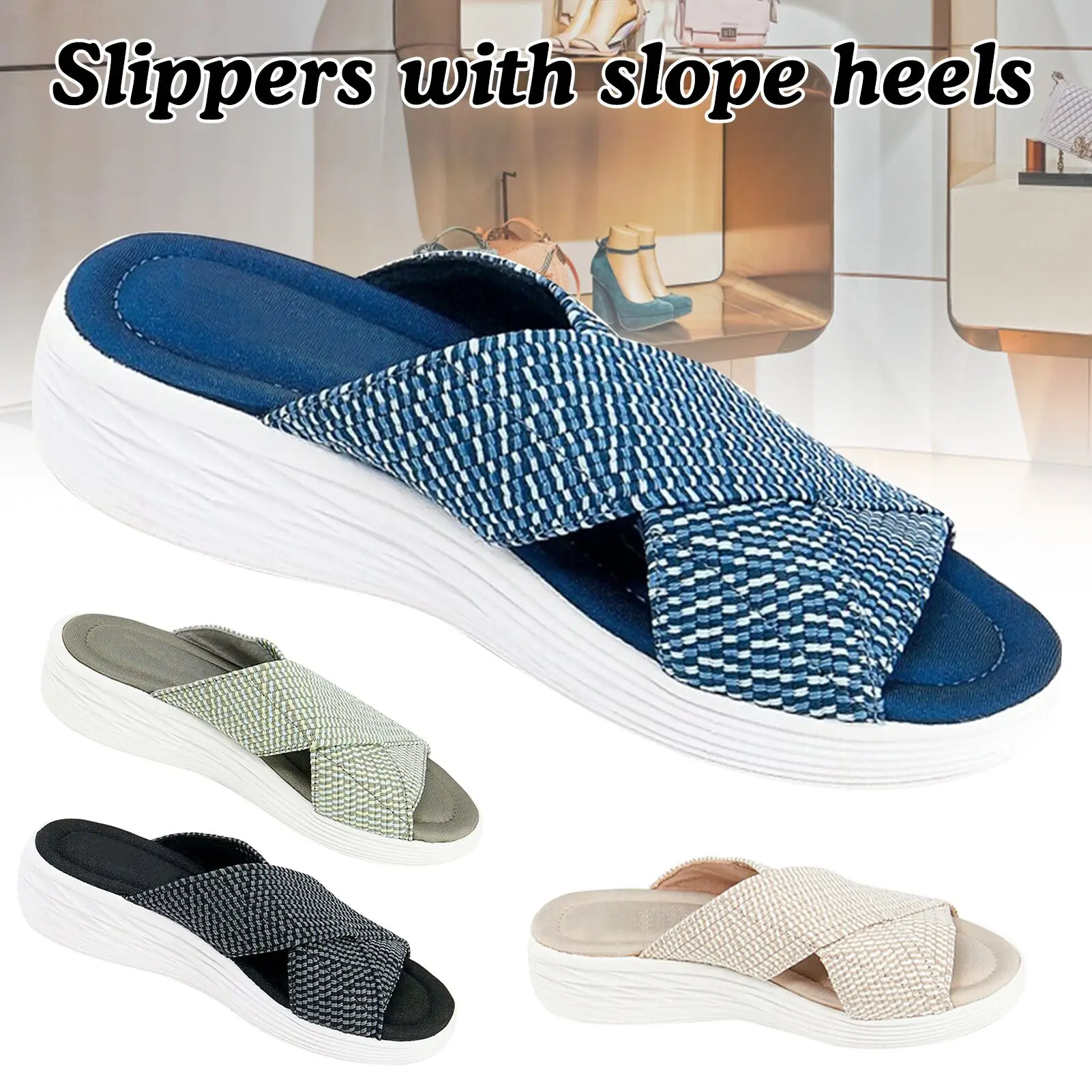 Slippers Women Shoes Casual Platform Sandals Women Slides Solid Comfort Flats Plus Size Cross Summer 2021 Beach Ladies Slippers