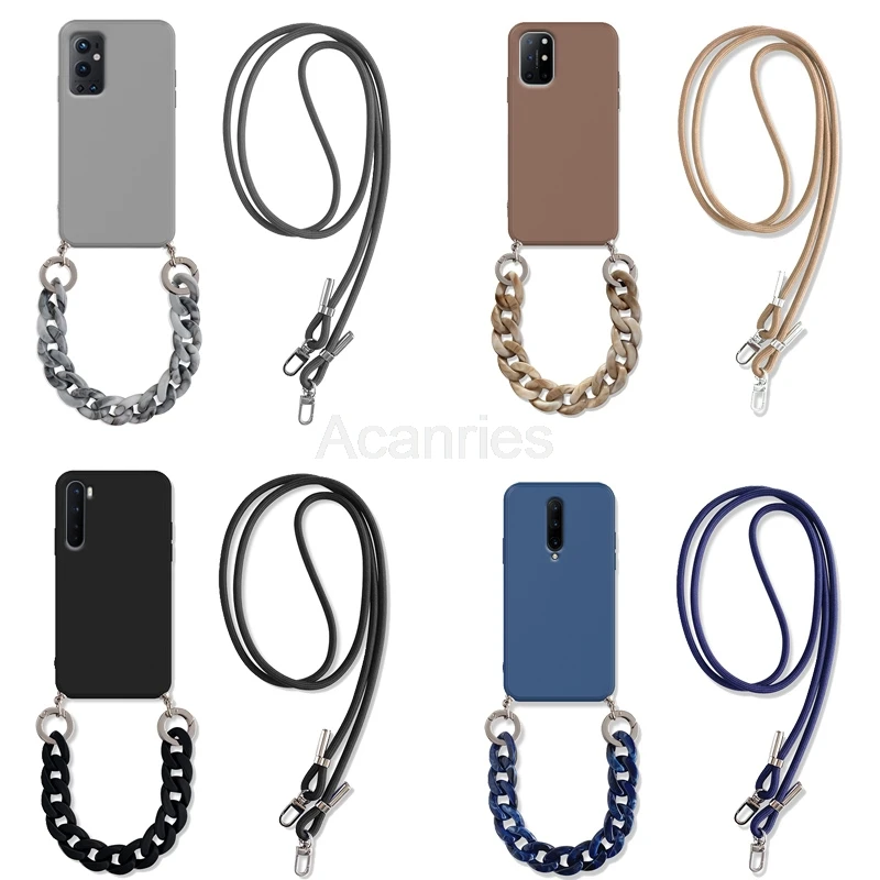 crossbody lanyard bracelet necklace marble chain case for oneplus 9 pro 9r 8t 8 pro nord 7t 7 pro 6t 6 5t 5 soft tpu back cover free global shipping
