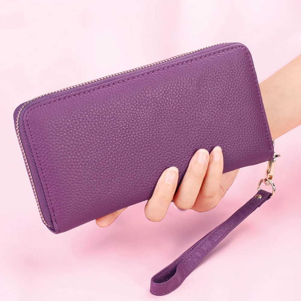 Women's Leather Long Wallet 2022 New Multi-card Zipper Wallet Multi-card Card Holder