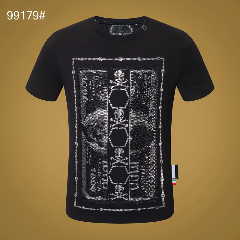 

Футболка мужская из ПП с коротким рукавом и черепом, стильная уличная спортивная одежда в стиле хип-хоп, футболка с 3D-принтом, с круглым выре...