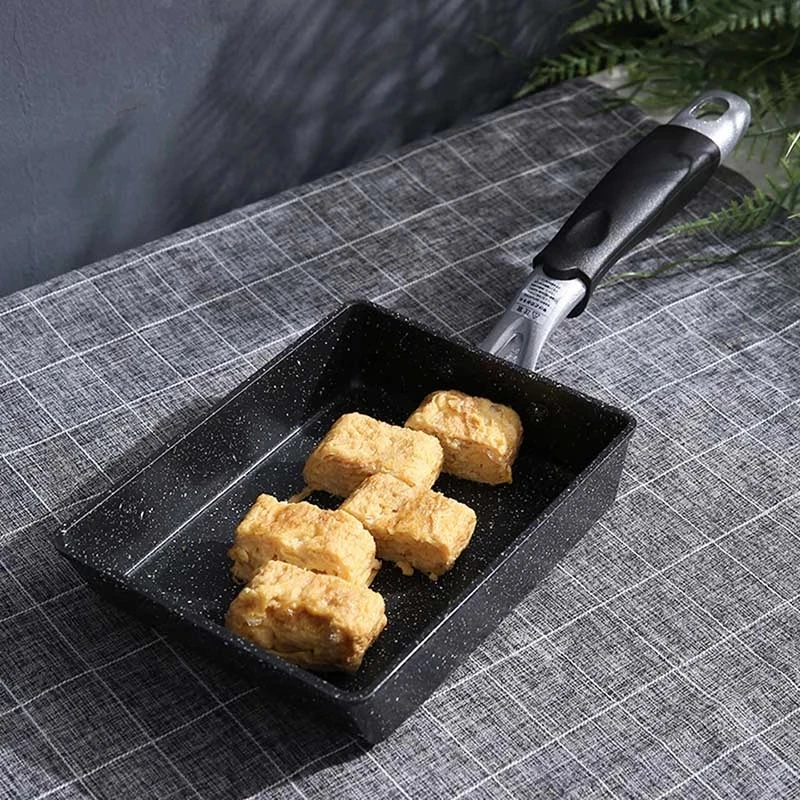 

Square Non-Stick Fried Eggs Pans Aluminium Alloy Frying Pan Maker Breakfast Pot Mini Kitchen Cooking Tools Anti-Scalding Handle