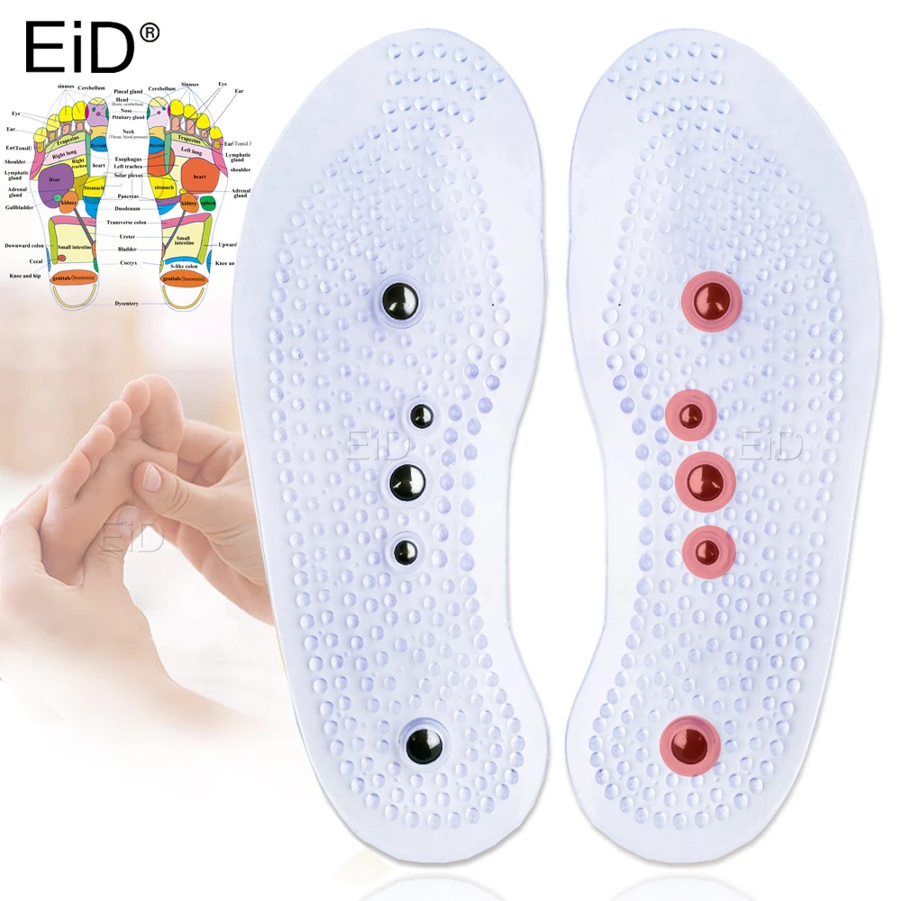 

EiD Magnetic Massage Therapy Insoles Shoes Pads Magnet Soft Rubber Health care Therapy Acupuncture Slimming Insoles man women