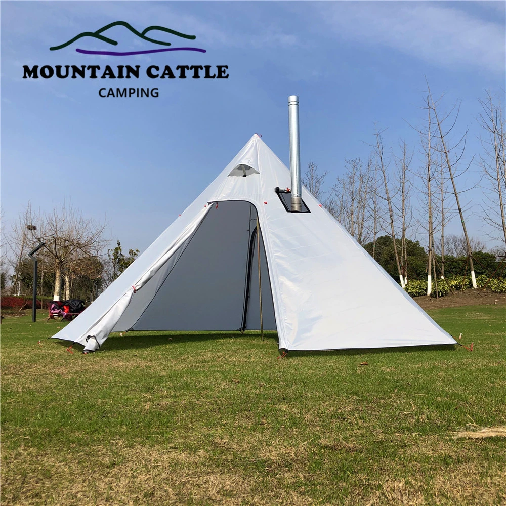 Палатка пирамида с отверстием для дымохода Ультралегкая палатка кемпинга на