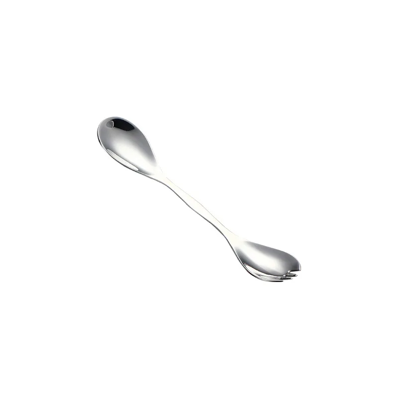 

Creative fork spoon dual purpose 304 stainless steel fork spoon one salad fork fruit fork portable outdoor spoon