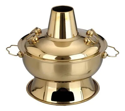 34 см нержавеющая сталь Имитация меди утолщение Электрический углерода двойного