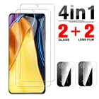 Закаленное стекло 4 в 1 для Poco M3 Pro, защита экрана камеры для Xiaomi poco m3 pro, M3pro, POCO M3 PRO 6,52 дюйма, защитное стекло