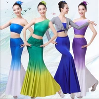 new belly dance costume indian traditional dress peacock women adult indian bollywood dress fish tail leotard girl dancewear