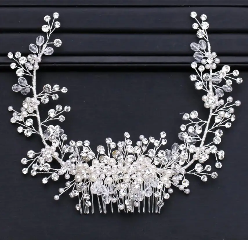 2019 элегантные белые свадебные женские головные уборы гребень с жемчугом