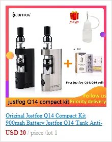 Комплект Justfog P16A с аккумулятором 900 мАч, встроенная защита от вертела, комплект для электронной сигареты vs комплект justfog Q16