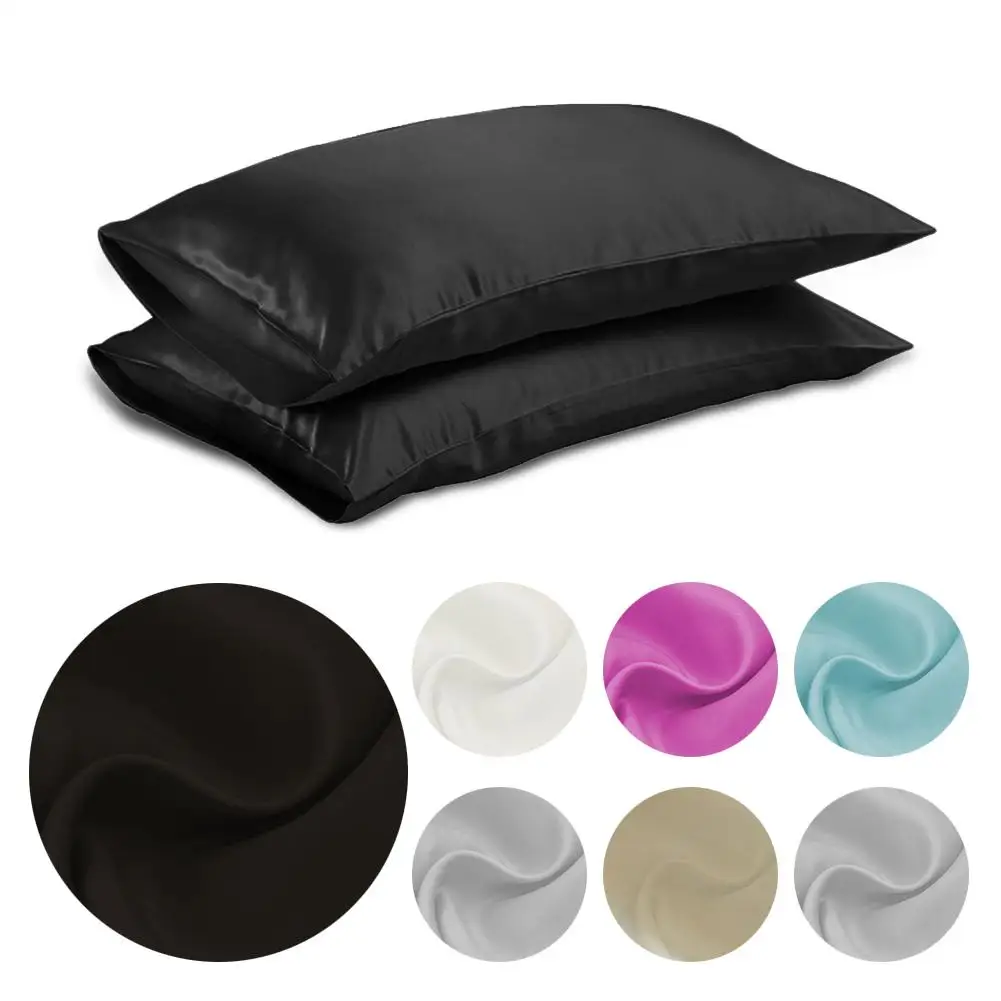 Queen/KING Шелковый атласный чехол для подушки постельные принадлежности гладкая