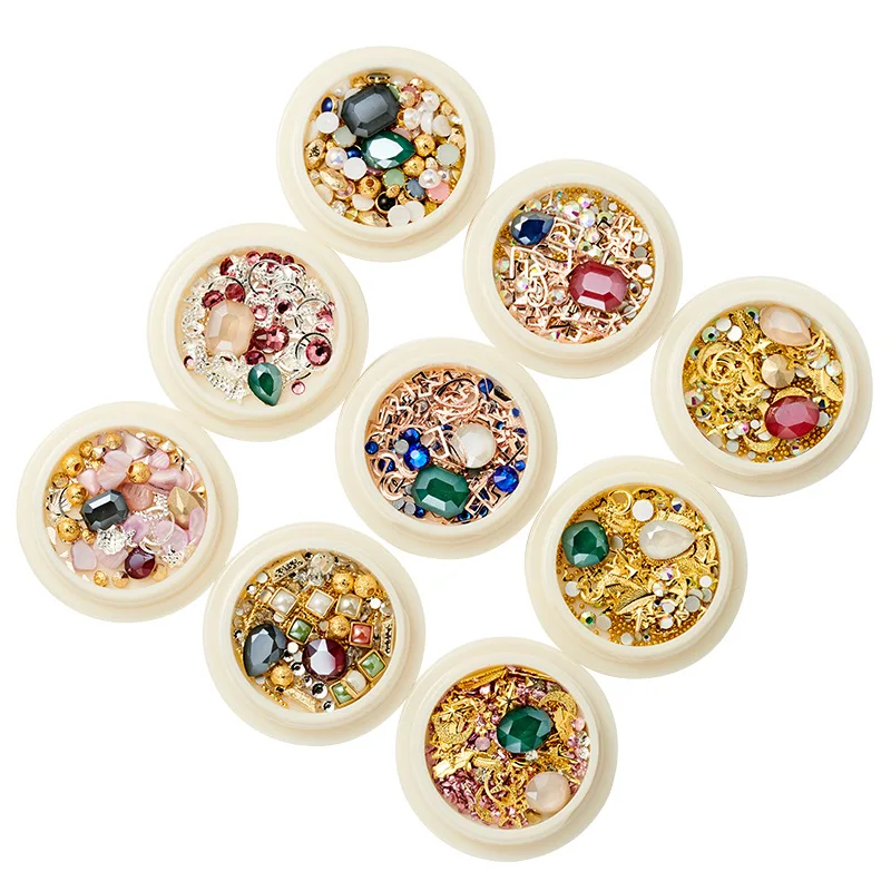 

High Quality New Pearl Alloy Rhinestone Mixed Nail Jewelry Glass Diamond DIY Nail Art Jewelry Decoration Accessories