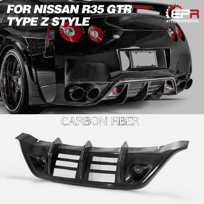 Автомобильный Стайлинг для Nissan R35 GTR Тип Z карбоновое волокно сзади под диффузор глянцевая отделка бампер сплиттерная губа Дрифт комплект тюнинг отделка