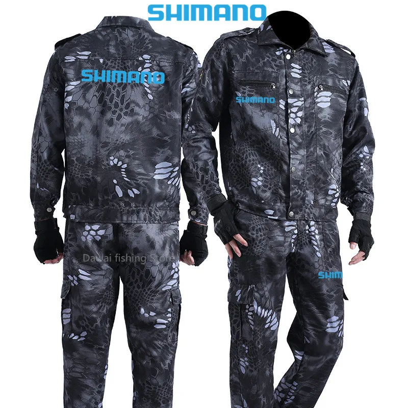 

SHIMANO Men Suit For Fishing Clothing Tactical Camouflage Fishing Clothes Windproof Durable Thermal Outdoor Clothes Fishing Wear