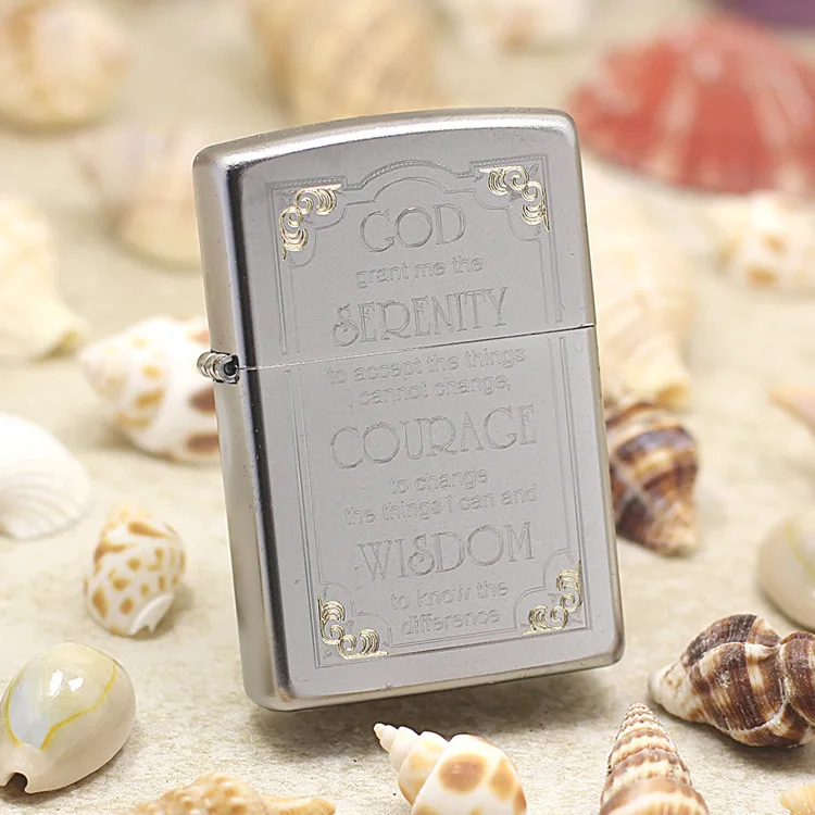 Подлинная Zippo масляной зажигалкой медная ветронепроницаемая Предупреждение of God