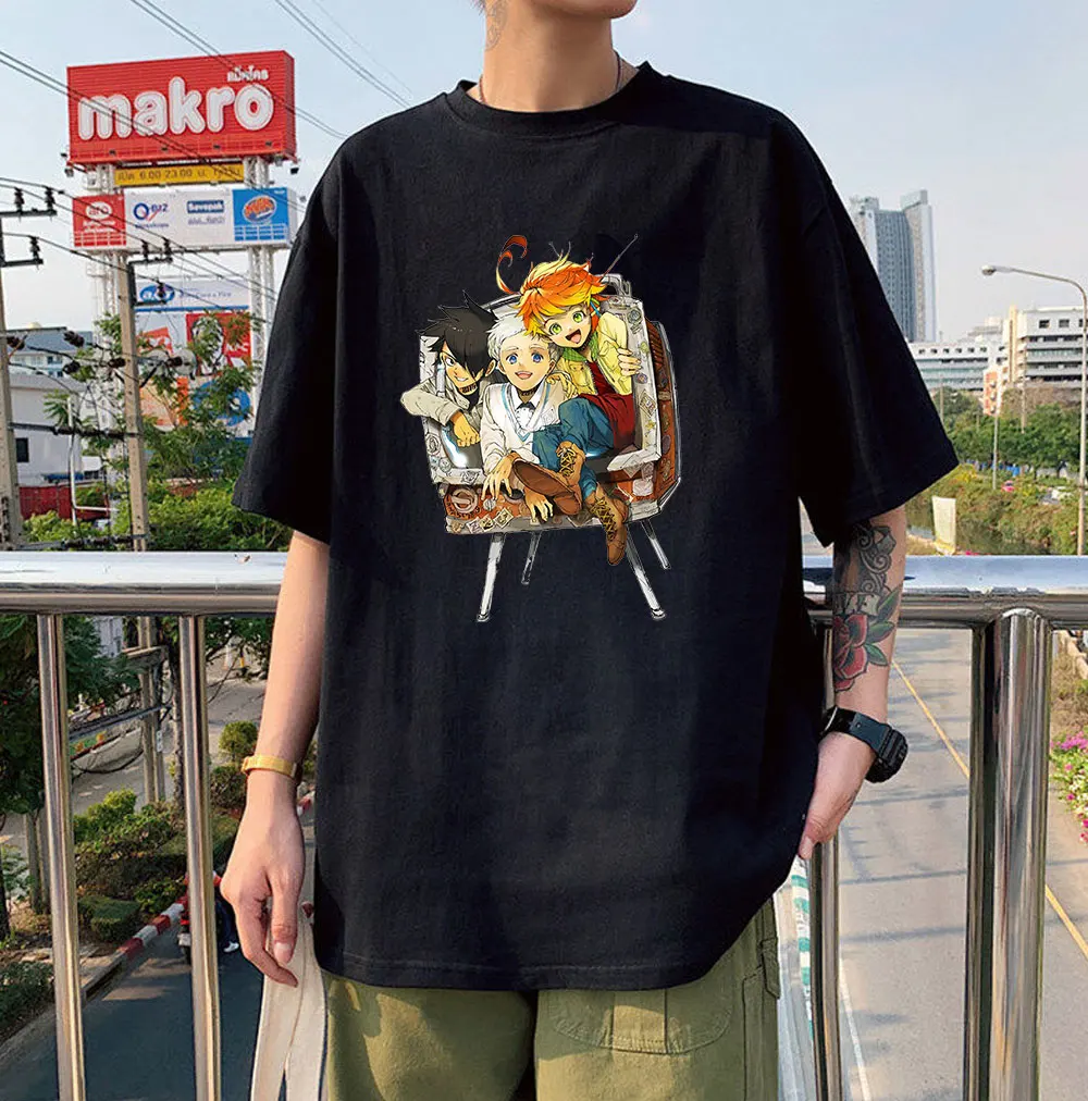 

The Promised Neverland T Shirt Yakusoku No Neverland Tshirt Emma Norman Ray Tee Tops Short Sleeved Cotton Manga Classic T-shirt