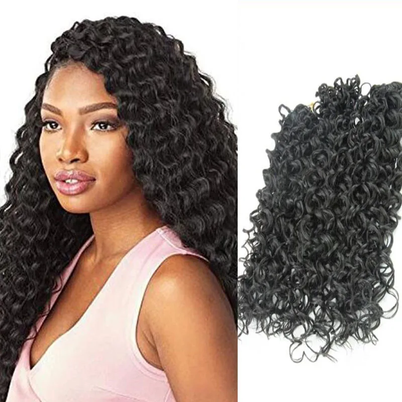 

DANSAMA 18 дюймов Волнистые Волосы для вязания крючком синтетические глубокие твист афро кудрявые плетеные удлинители волос в богемном стиле