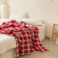 nordic plaid fleece blanket microfiber fluffy knitted blanket sofa bed warm cover bedspread super soft comfortable throw blanket