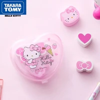 takara tomy fashion heart shaped eraser cartoon hello kitty imitation leather children cute student eraser