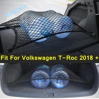 auto styling rear trunk tail luggage storage net string bag mesh fit for volkswagen t roc 2018 2022 black interior accessories