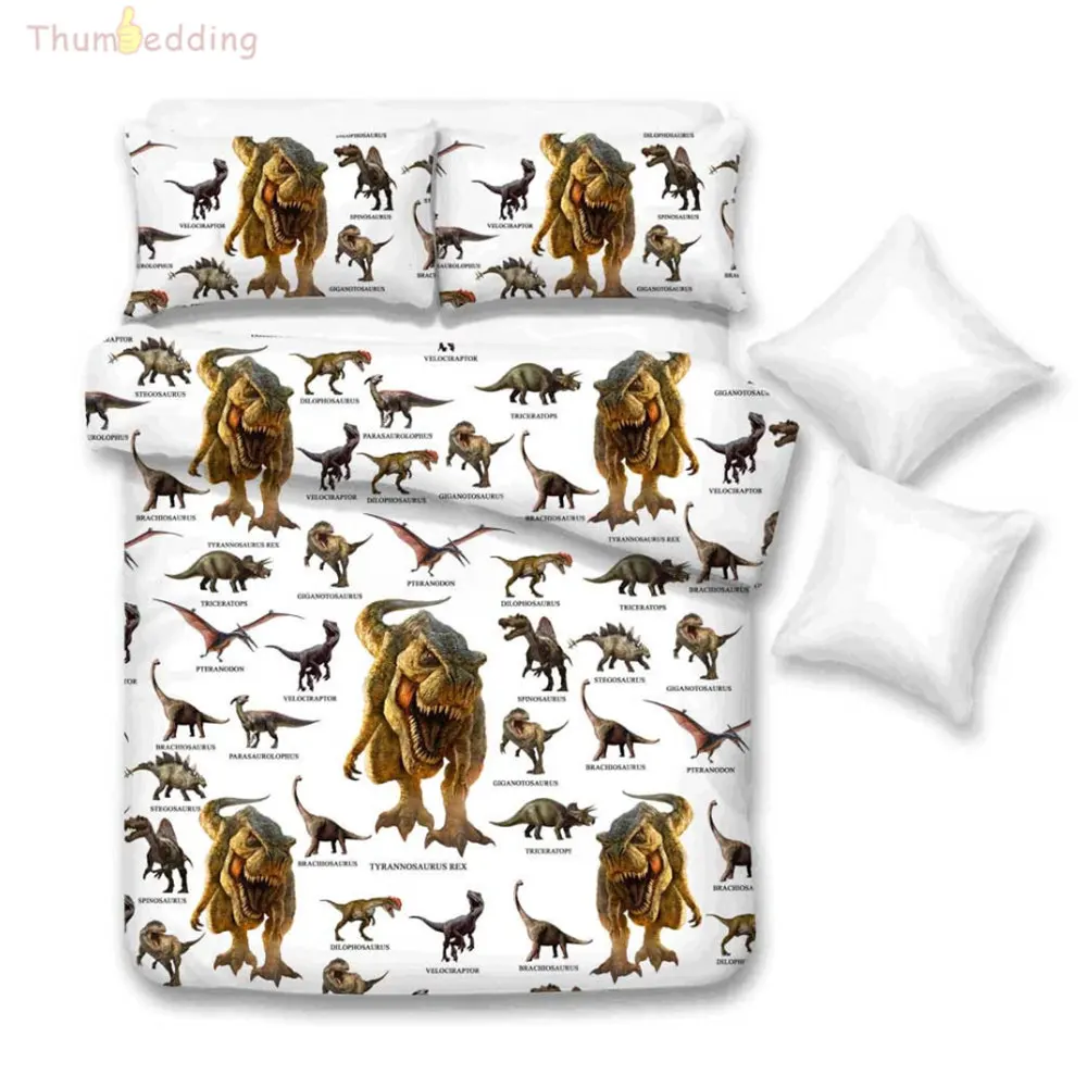 Набор постельного белья с опасным животным динозавром King Size пододеяльник мягкий