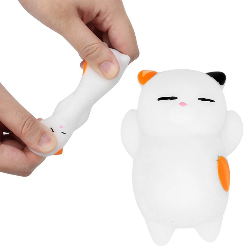 Divertido de goma lindo gato de dibujos animados de alivio de estr&eacute;s pelota fidget juguete Reino Unido Squishy Animal lindo juguete antiestr&eacute;s regalo para chico Juguetes-0