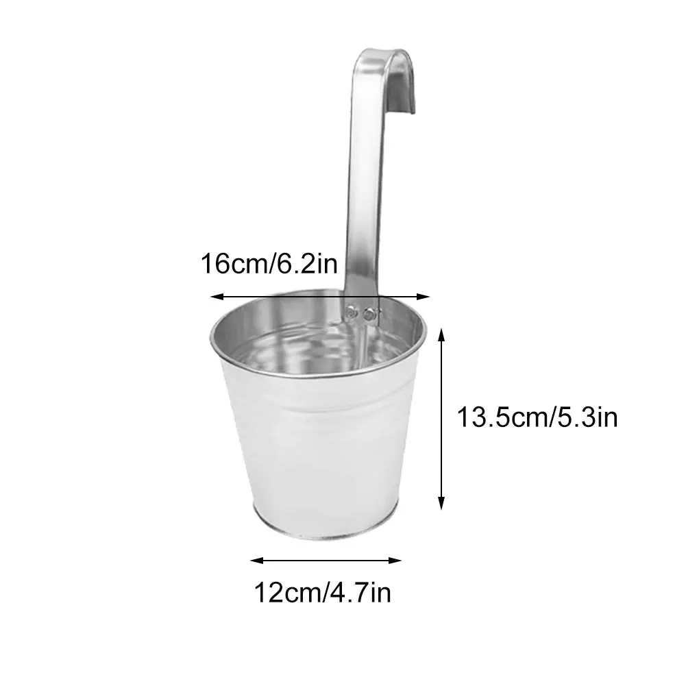 

6PCS Wall Hanging Flower Pots Iron Hanging Plant Pot Planter With Detachable Hook Drainage Hole For Balcony Garden Terrace