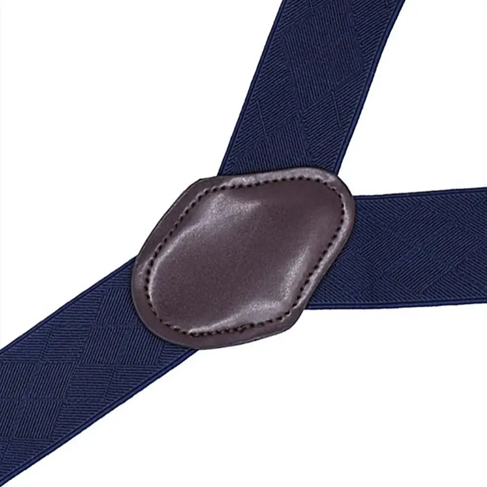 

Men's Luxury Trouser Elastic Suspenders Straps 6 Clip Buckle Straps Adjustable Thick Metal Clips