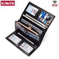 kavis long womens wallet female purses genuine leather ladies coin purse card holder wallets female leather clutch money bag