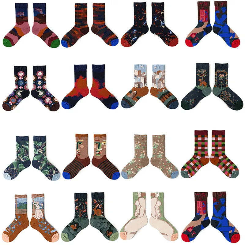 Френч стиль дневные размеры женские и мужские модные носки в стиле хип-хоп для