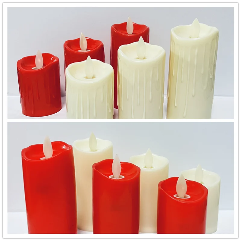 

Flameless Candles Lights LED Fake Candle Wedding Birthday Decor Flickering Pillar Candles Tear Drop Battery Operated Led Candles