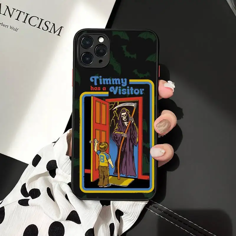 

Halloween bat horror Phone Cases Matte Transparent for iPhone 7 8 11 12 s mini pro X XS XR MAX Plus cover funda