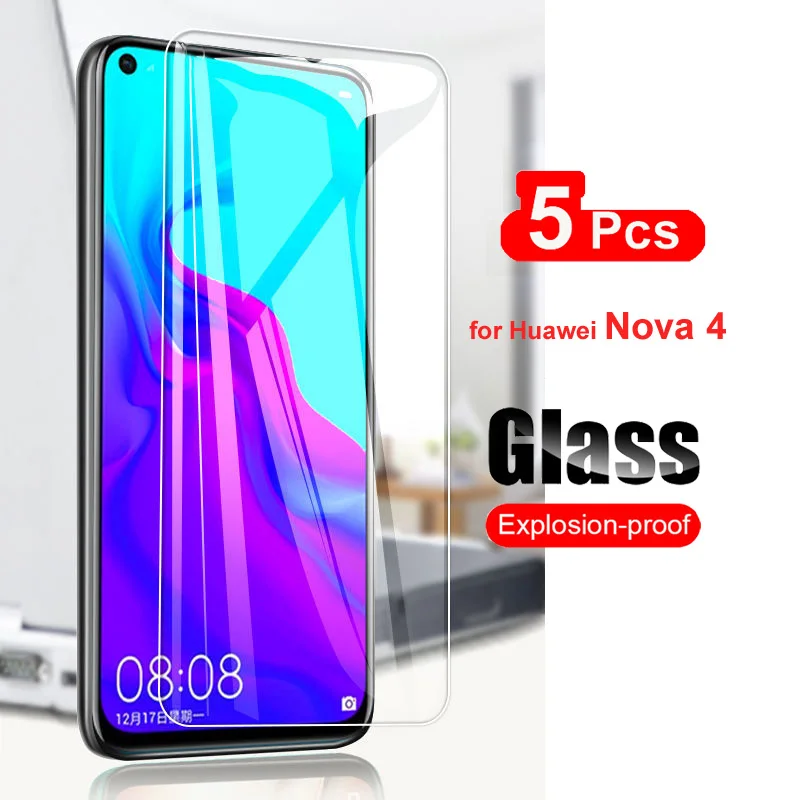 

5Pcs For Huawei Nova 4 Tempered Glass Screen Protector Protective Film For Huawei Nova 4 Nova4 Tempered Glass 9H 0.26mm