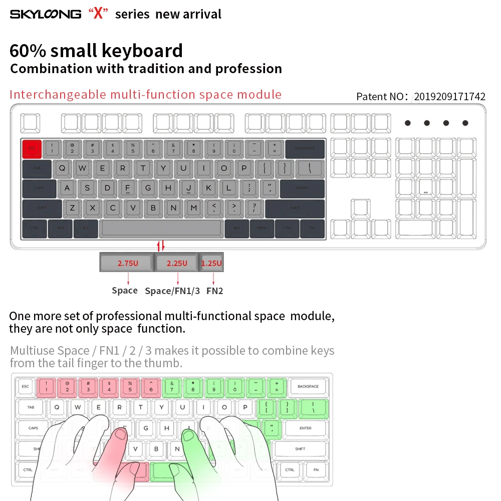 

GK61 GK61X GK61XS RGB Hot Swap Programmable Wired Bluetooth split spacebar Cherry MX Switches Mechanical keyboard DIY kit