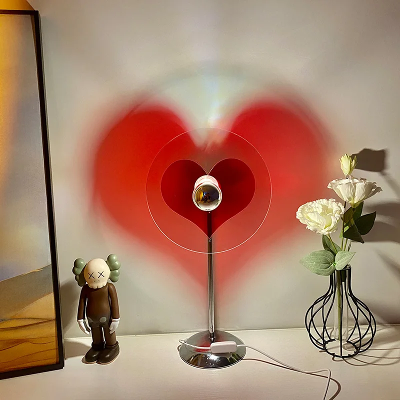 Ins Style-L&aacute;mpara creativa USB Plug-In Love, l&aacute;mpara de mesa de Ambiente, dormitorio, l&aacute;mpara de pie personalizada, decoraci&oacute;n art&iacute;stica en forma de coraz&oacute;n-3