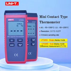 UNI-T UT320A UT320D термометр термопара мини контактного типа двухканальный KJ измеритель температуры подсветка данных отключение авто