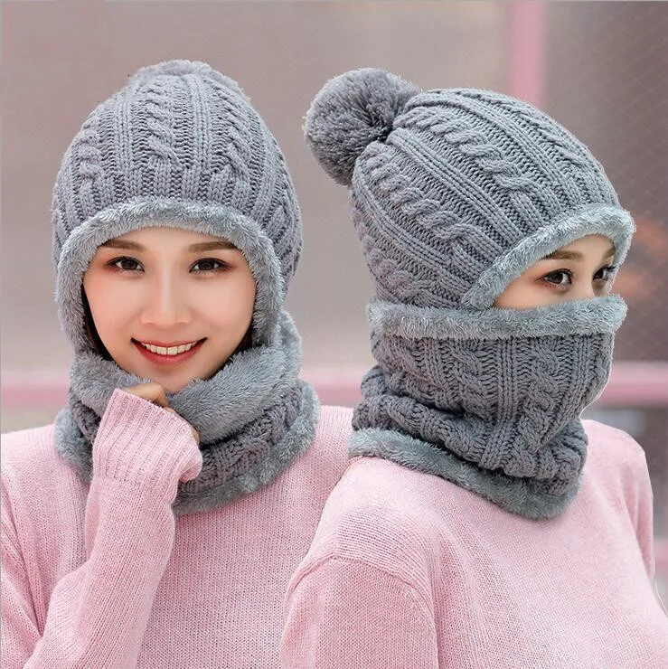 Seioum новинка Европейская Женская вязаная шапка зимняя теплая чистый цвет Завитая