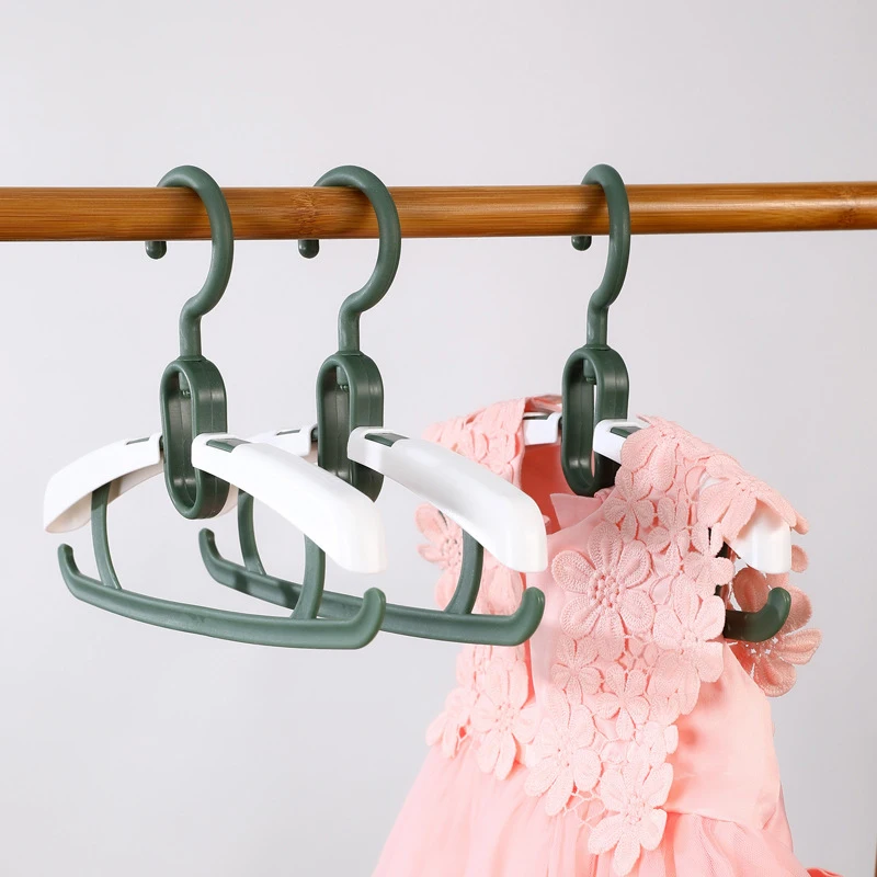 

GIANTEX 10PCS children's hanger thickened retractable plastic hangers Hanging kids clothes baby multifunctional wardrobe
